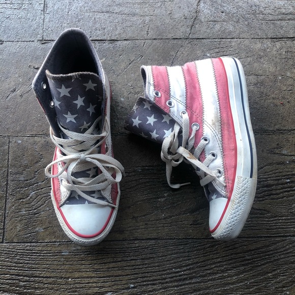 Converse Shoes - American Flag Converse High-Top Chuck Taylors